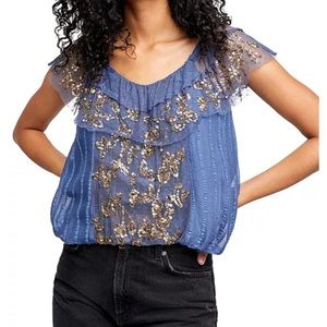 Free People Elisas Off the Shoulder Top Sequin